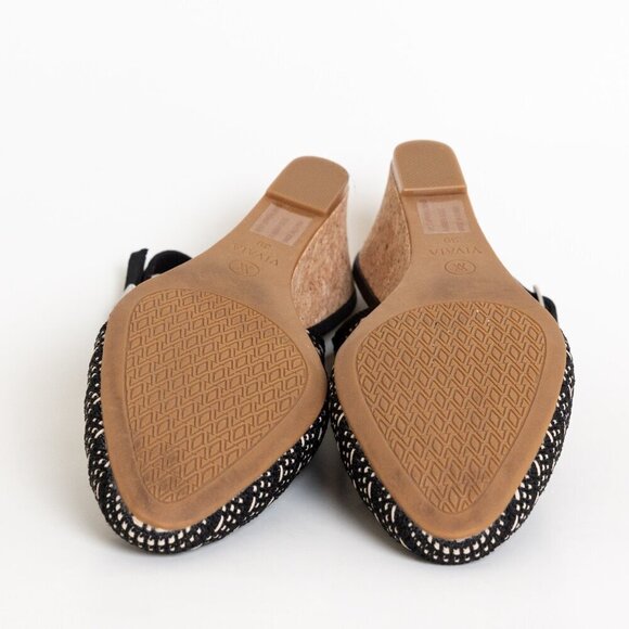 Almond-Toe Tamia Slingback Wedge Pro Black Crochet - Picture 8 of 16